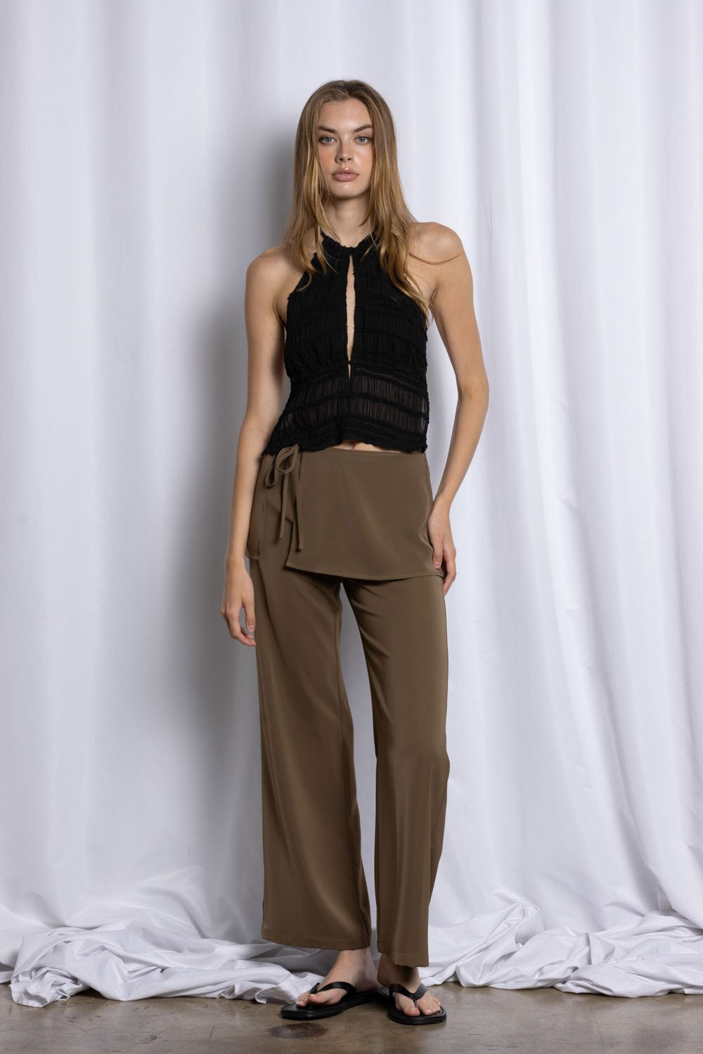 THE MILANO LOW-RISE TAILORED PANTS