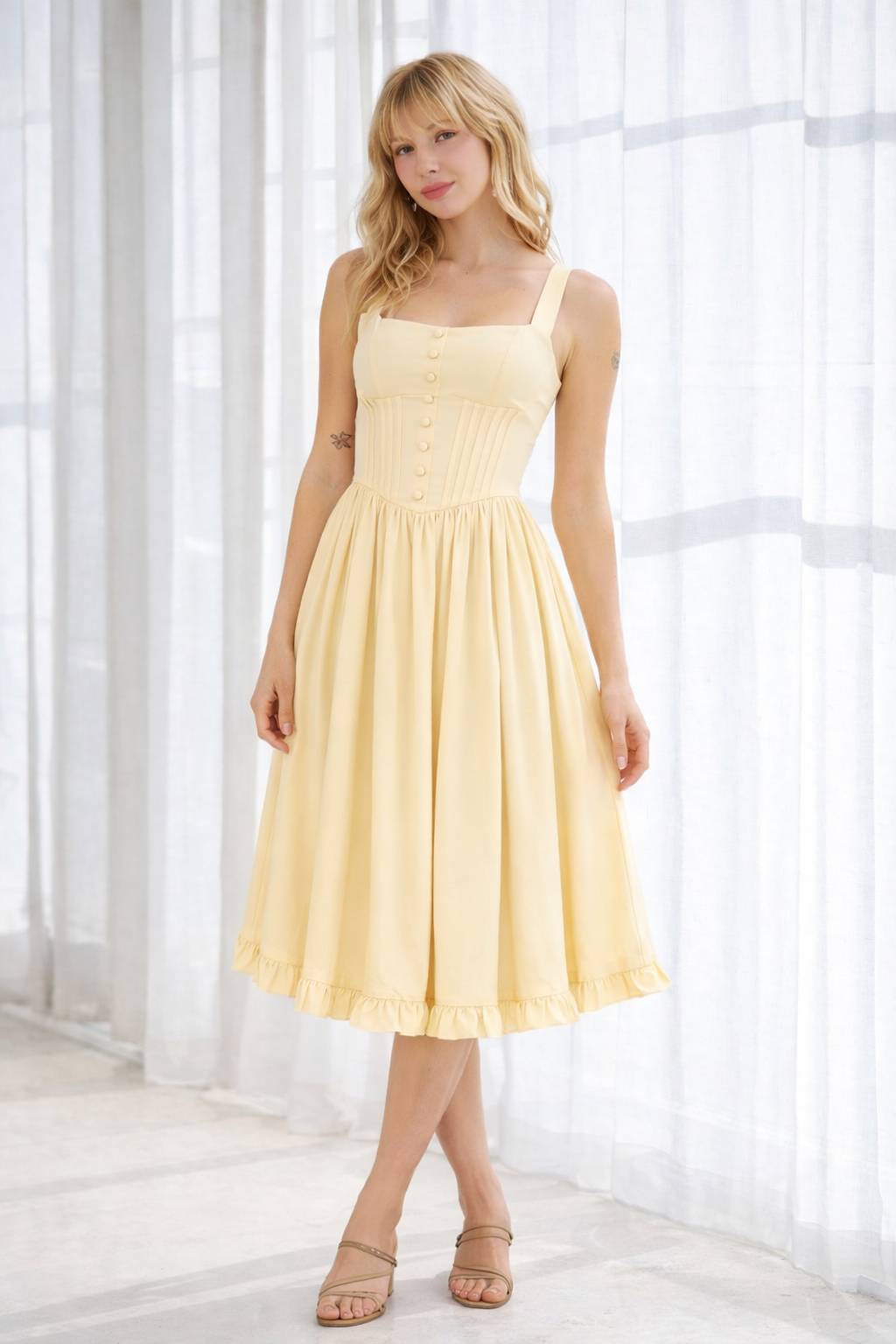 THE FLORENCE CORSET MIDI DRESS