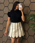 Black Gold-Accent Structured Top
