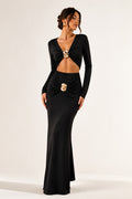Amanda Gold-Hardware Ruched Maxi Skirt Set